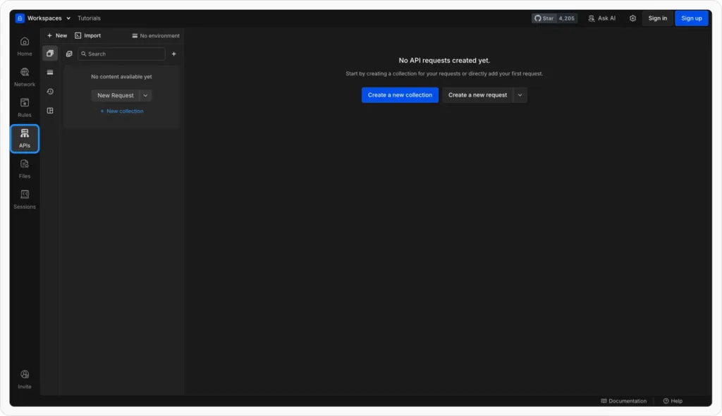 Open the API client