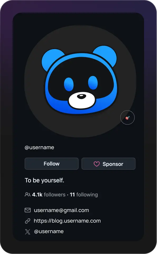 GitHub username card
