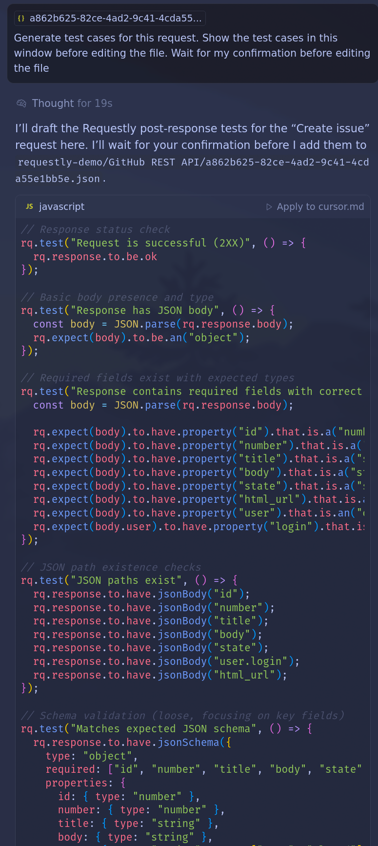 The generated tests