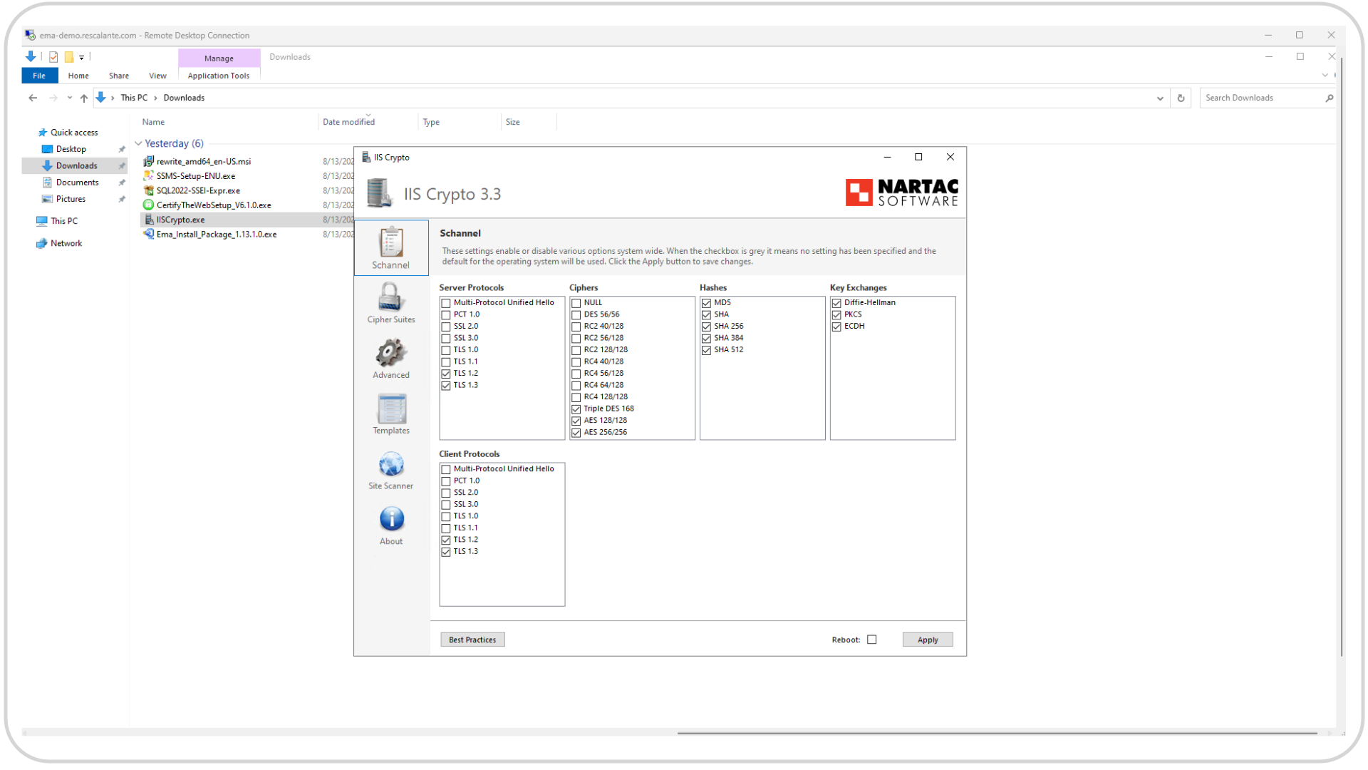 IIS Crypto Disable TLS Vulnerabilities