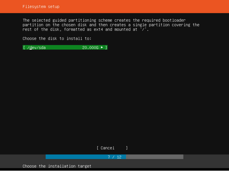 Ubuntu Server Installation Main Partition