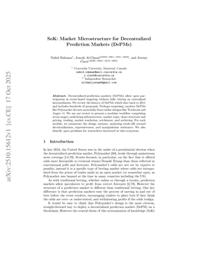 Cover art for SoK: Market Microstructure for Decentralized Prediction Markets (DePMs)