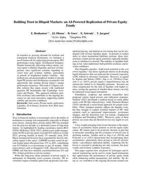 Cover art for Building Trust in Illiquid Markets: an AI-Powered Replication of Private Equity Funds