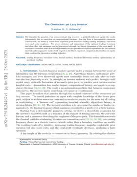 Cover art for The Omniscient, yet Lazy, Investor