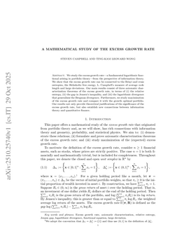 Cover art for A mathematical study of the excess growth rate