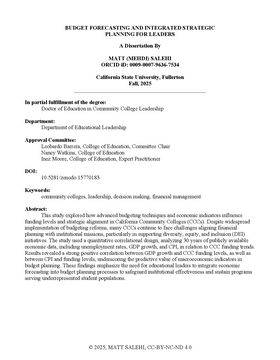 Podcast cover for "Budget Forecasting and Integrated Strategic Planning for Leaders" by Matt Salehi