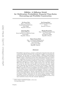 Cover art for Diffolio: A Diffusion Model for Multivariate Probabilistic Financial Time-Series Forecasting and Portfolio Construction