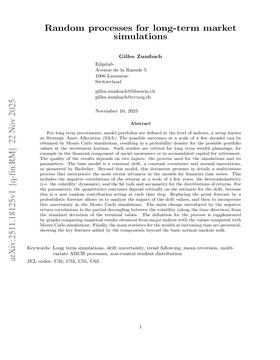 Random processes for long-term market simulations