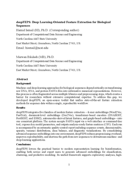 deepFEPS: Deep Learning-Oriented Feature Extraction for Biological Sequences