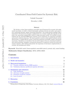 Podcast cover for "Coordinated Mean-Field Control for Systemic Risk" by Toshiaki Yamanaka