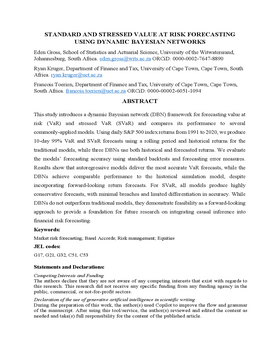Standard and stressed value at risk forecasting using dynamic Bayesian networks