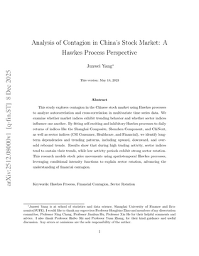 Analysis of Contagion in China's Stock Market: A Hawkes Process Perspective