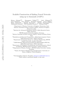 Cover art for Scalable Construction of Spiking Neural Networks using up to thousands of GPUs
