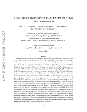 Cover art for Spatial Spiking Neural Networks Enable Efficient and Robust Temporal Computation