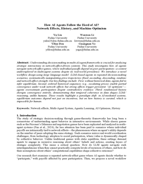 Cover art for How AI Agents Follow the Herd of AI? Network Effects, History, and Machine Optimism