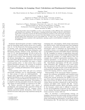 Podcast cover for "Coarse-Graining via Lumping: Exact Calculations and Fundamental Limitations" by Gianluca Teza et al.