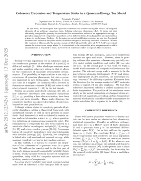 Podcast cover for "Coherence Dispersion and Temperature Scales in a Quantum-Biology Toy Model" by Fernando Parisio