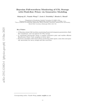 Bayesian Full-waveform Monitoring of CO2 Storage with Fluid-flow Priors via Generative Modeling