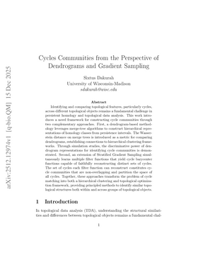 Cycles Communities from the Perspective of Dendrograms and Gradient Sampling