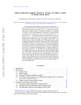 Podcast cover for "Group-averaged Markov chains II: tuning of group action in finite state space" by Michael C. H. Choi et al.