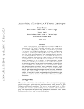 Accessibility of Modified NK Fitness Landscapes