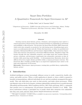 Cover art for Smart Data Portfolios: A Quantitative Framework for Input Governance in AI