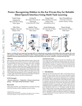 Poster: Recognizing Hidden-in-the-Ear Private Key for Reliable Silent Speech Interface Using Multi-Task Learning