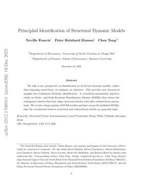Principled Identification of Structural Dynamic Models
