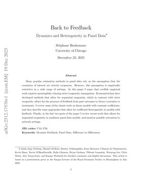 Back to Feedback: Dynamics and Heterogeneity in Panel Data