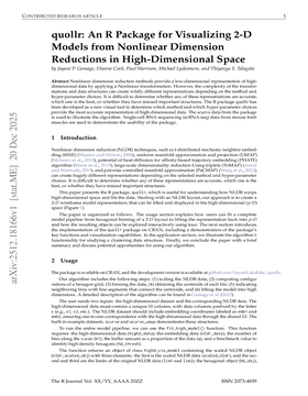 Podcast cover for "quollr: An R Package for Visualizing 2-D Models from Nonlinear Dimension Reductions in High-Dimensional Space" by Jayani P. Gamage et al.