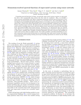 Podcast cover for "Momentum-resolved spectral functions of super-moiré systems using tensor networks" by Anouar Moustaj et al.
