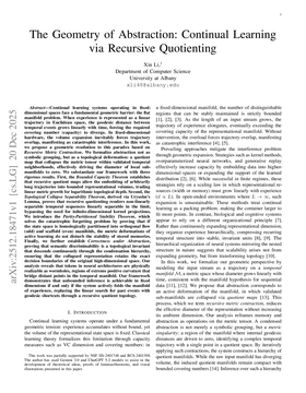 The Geometry of Abstraction: Continual Learning via Recursive Quotienting