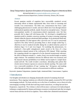 Deep Teleportation: Quantum Simulation of Conscious Report in Attentional Blink