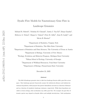 Dyadic Flow Models for Nonstationary Gene Flow in Landscape Genomics