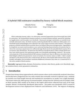 A hybrid-Hill estimator enabled by heavy-tailed block maxima