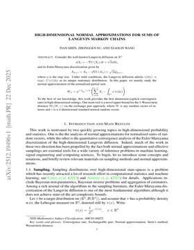 Podcast cover for "High-dimensional normal approximations for sums of Langevin Markov chains" by Tian Shen et al.