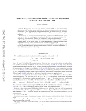 Podcast cover for "Large deviations for stochastic evolution equations beyond the coercive case" by Esmée Theewis