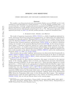 Podcast cover for "Spiking and Resetting" by Cédric Bernardin & Vsevolod Vladimirovich Tarsamaev