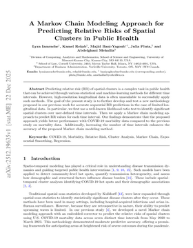 A Markov Chain Modeling Approach for Predicting Relative Risks of Spatial Clusters in Public Health