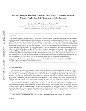 Hybrid Weight Window Method for Global Time-Dependent Monte Carlo Particle Transport Calculations