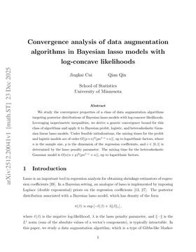 Convergence analysis of data augmentation algorithms in Bayesian lasso models with log-concave likelihoods