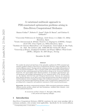 A variational multiscale approach to PDE-constrained optimization problems arising in Data-Driven Computational Mechanics