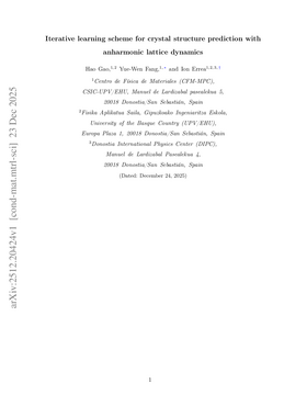 Iterative learning scheme for crystal structure prediction with anharmonic lattice dynamics