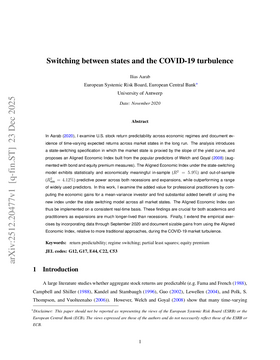 Switching between states and the COVID-19 turbulence