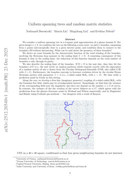 Uniform spanning trees and random matrix statistics