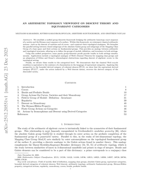 An Arithmetic Topology viewpoint on Descent theory and Equivariant Categories