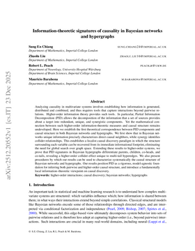 Information-theoretic signatures of causality in Bayesian networks and hypergraphs