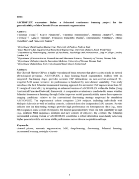 ASCHOPLEX encounters Dafne: a federated continuous learning project for the generalizability of the Choroid Plexus automatic segmentation