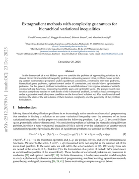 Extragradient methods with complexity guarantees for hierarchical variational inequalities
