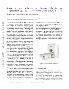 Study of the Influence of Implant Material on Magnetocardiography Measurements Using SQUID Sensors